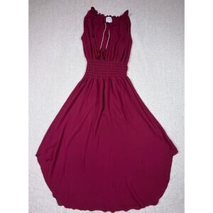 Misa Los Angeles Women Med Red Lightweight Gauzy Sundress Spring Break Vacation